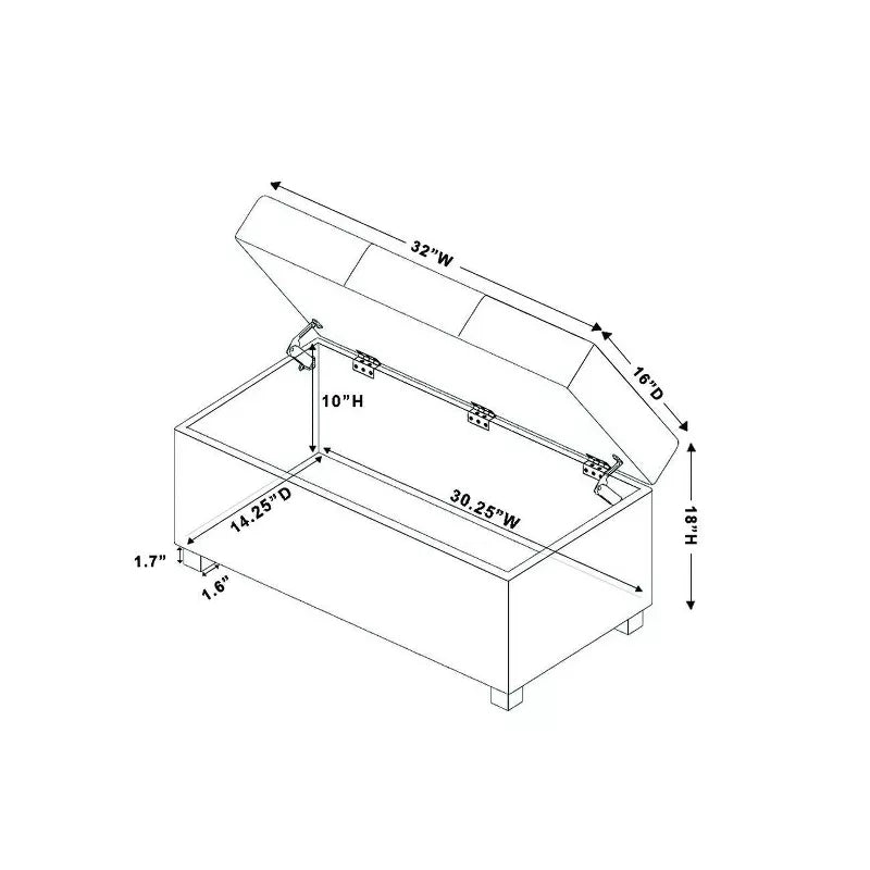 Pouf à rangement double Essex