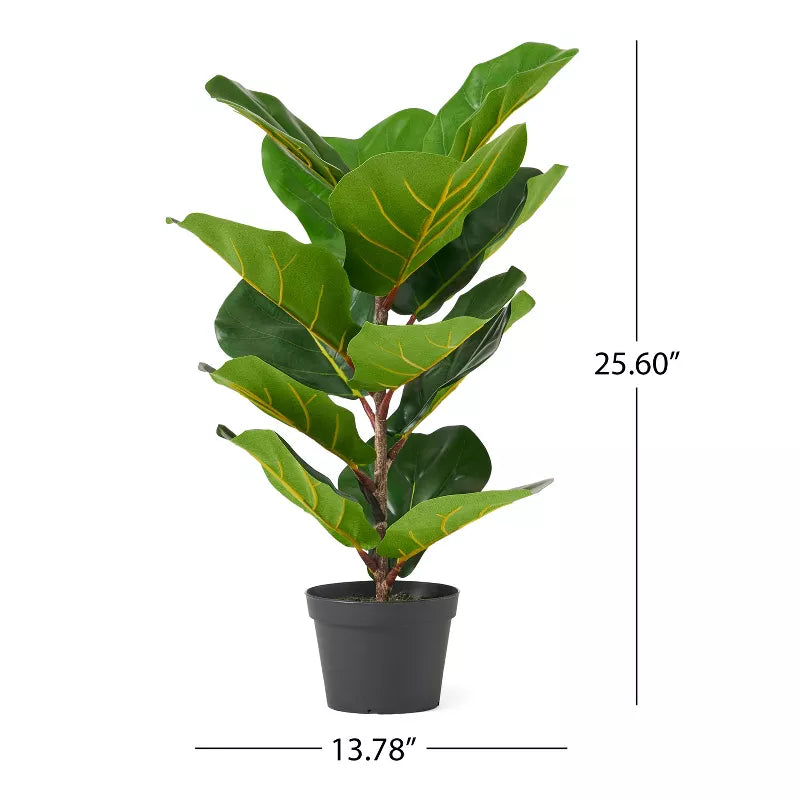 GDFStudio Stilwell kunstmatige ficus Lyrata-boom 2' x 1', groen