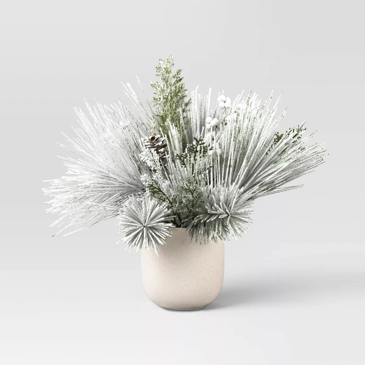 Petit arrangement de plantes artificielles floquées et lourdes