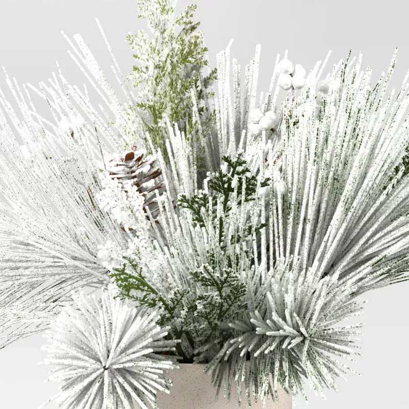 Petit arrangement de plantes artificielles floquées et lourdes