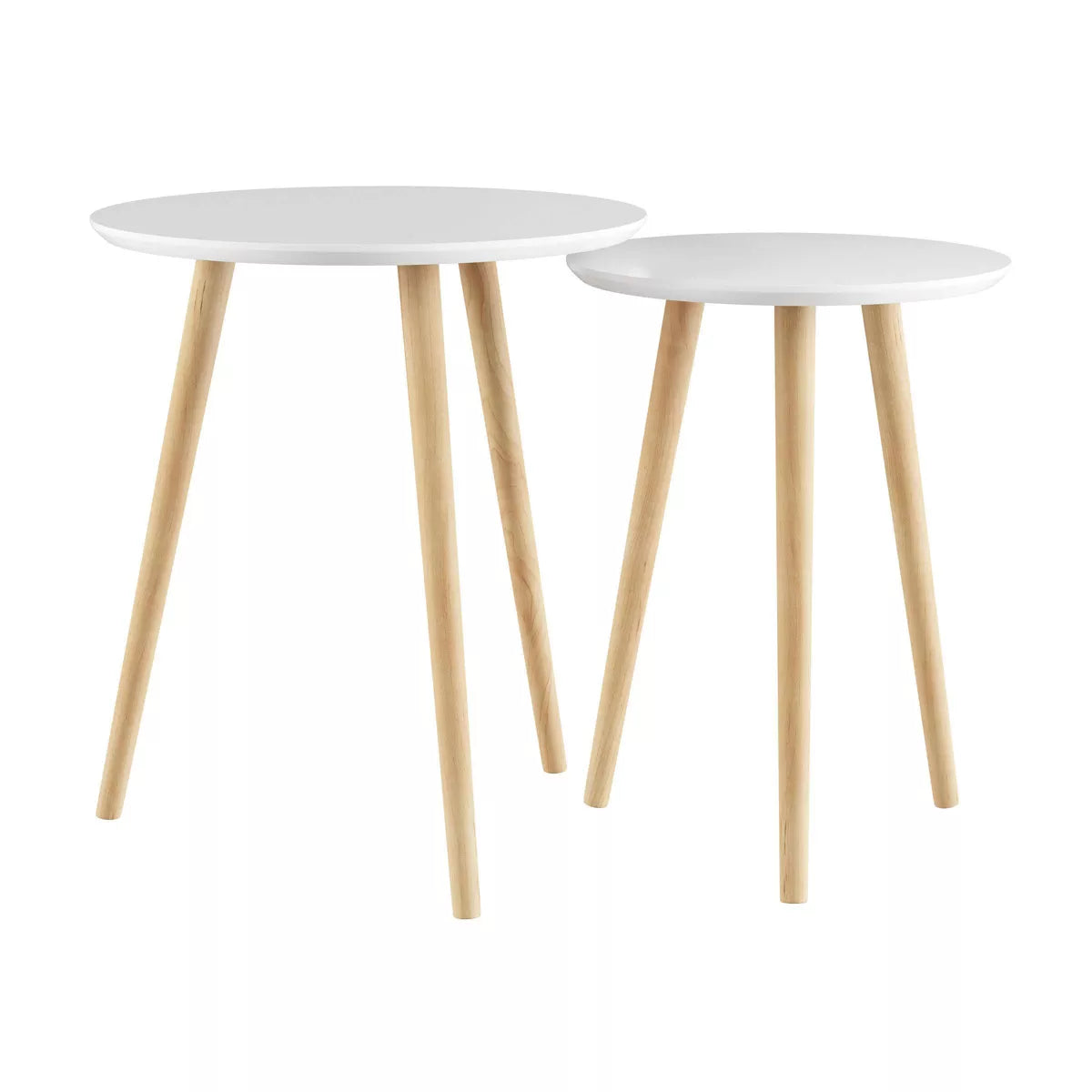 Tables d'appoint avec plateau rond blanc